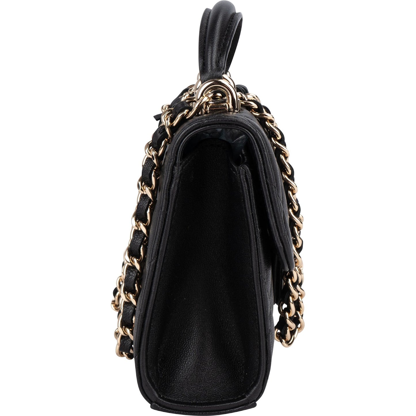 Chanel Quilted Lambskin Mini Single Flap with Top Handle Crossbody Bag