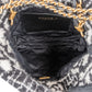 Chanel 22 Cashmere Checkered Rose Pattern Bucket Small Crossbody Handbag