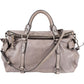 Miu Miu Grey Vitello Lux Bow Satchel Handbag