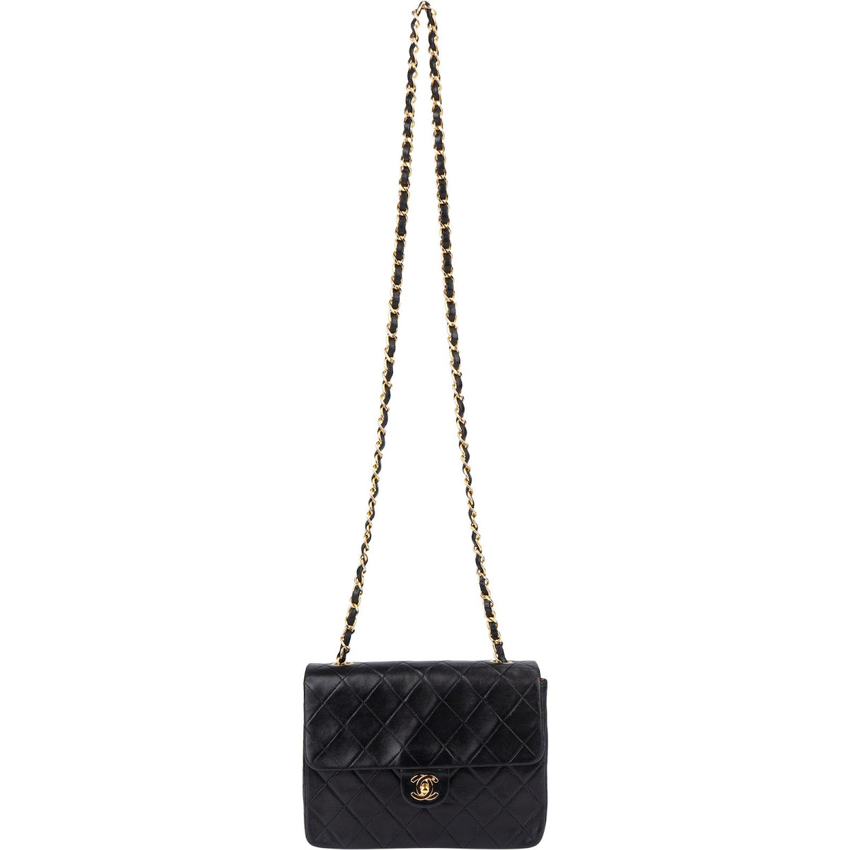 Chanel Quilted Lambskin 24K Gold Single Flap Crossbody Bag
