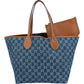 Gucci Monogram Denim GG Tote Shoulder Bag