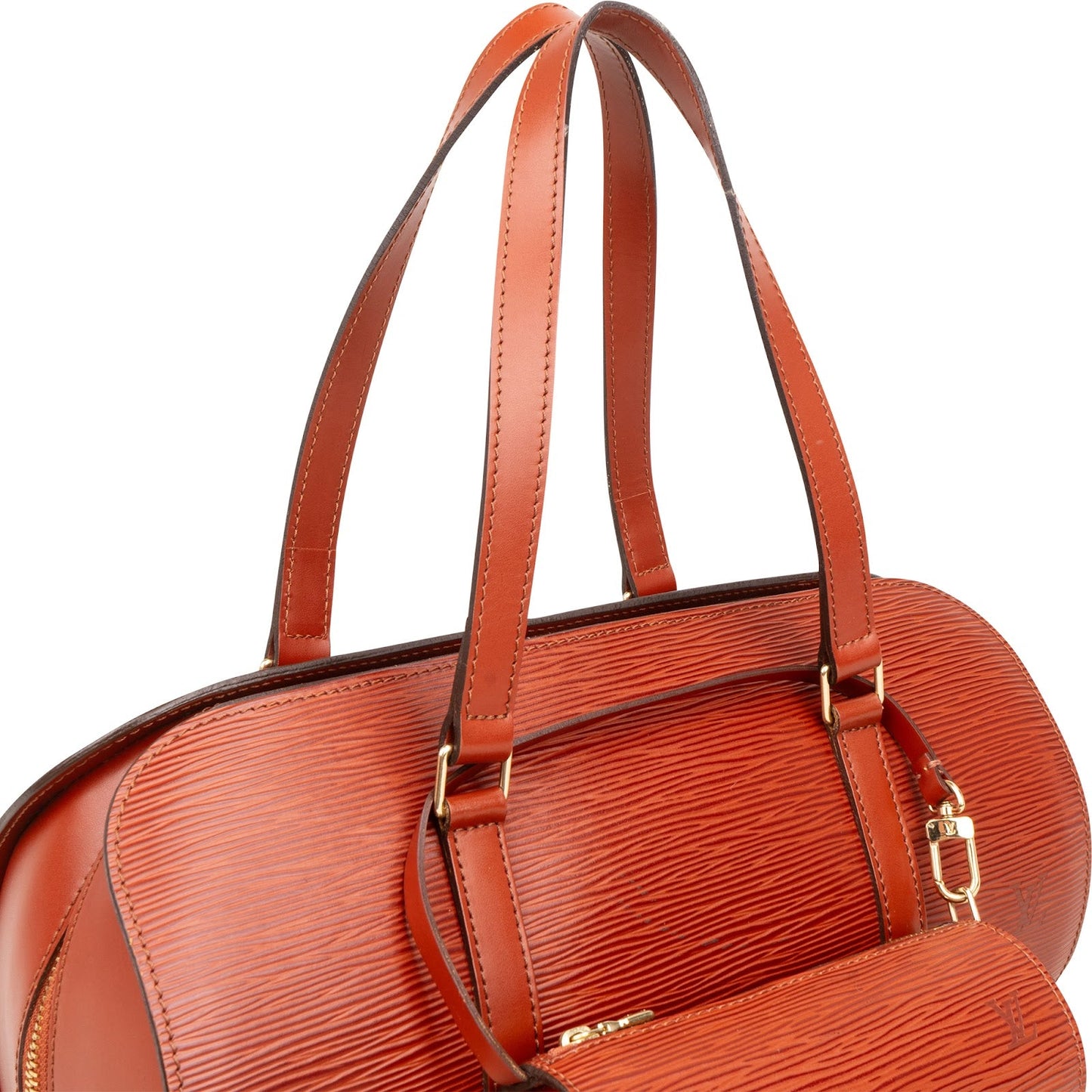 Louis Vuitton Cognac Epi Leather Soufflot Set Handbag