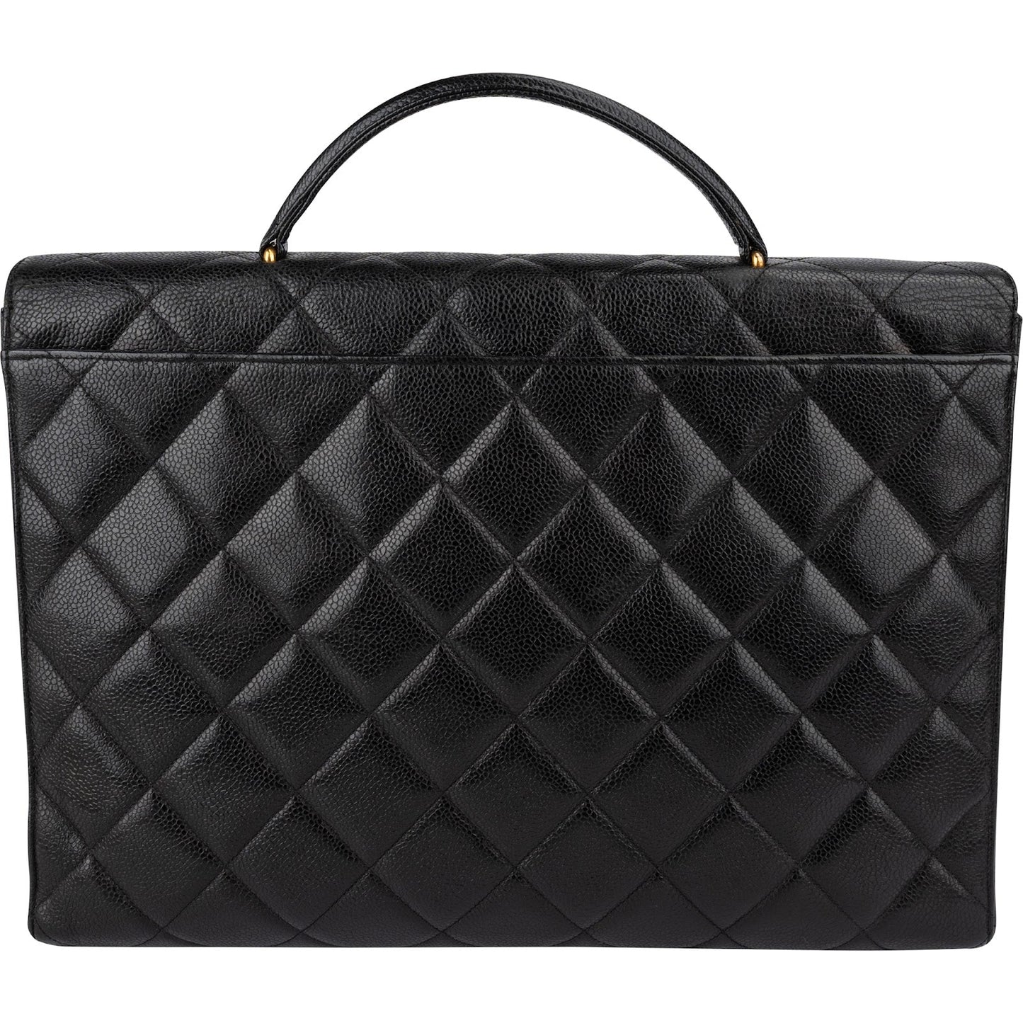 Chanel Quilted Caviar Leather 24K Top Handle Briefcase Handbag