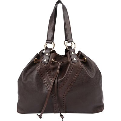 Yves Saint Laurent Leather Y-Mail Drawstring Tote Shoulder Bag
