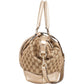 Gucci Monogram GG Canvas Metallic Leather Sukey Handbag