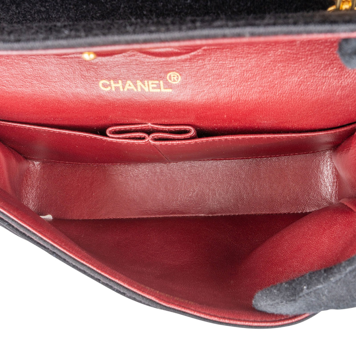 Chanel Quilted Jersey 24K Gold Medium Double Flap Crossbody Bag