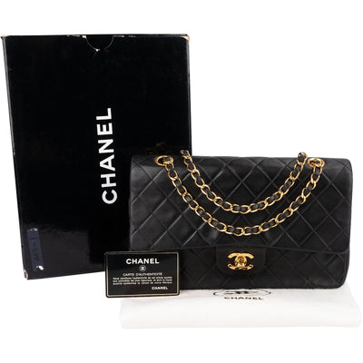 Chanel Quilted Lambskin 24K Gold Medium Double Flap Shoulder Bag