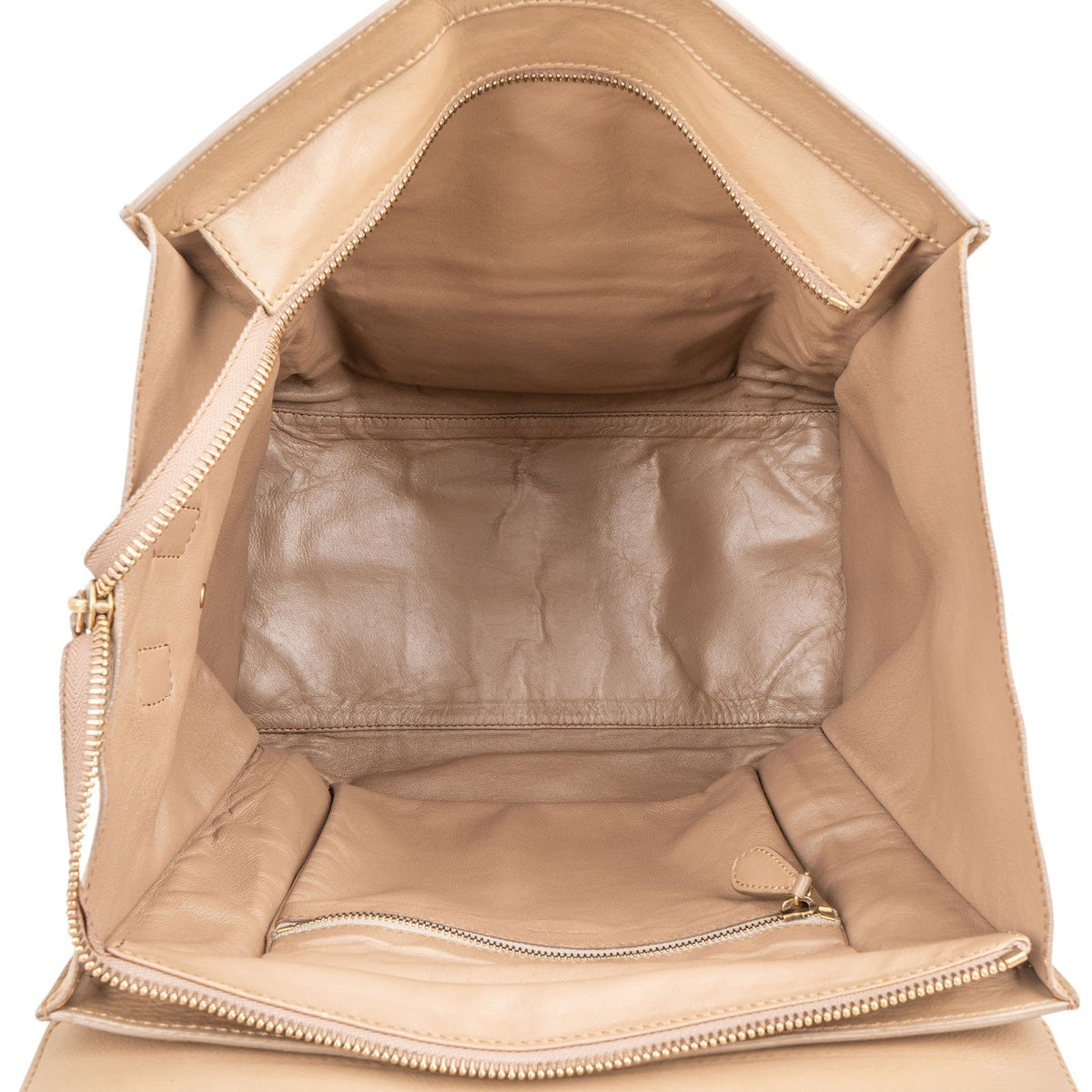 Céline Drummed Calfskin Luggage Tote Handbag
