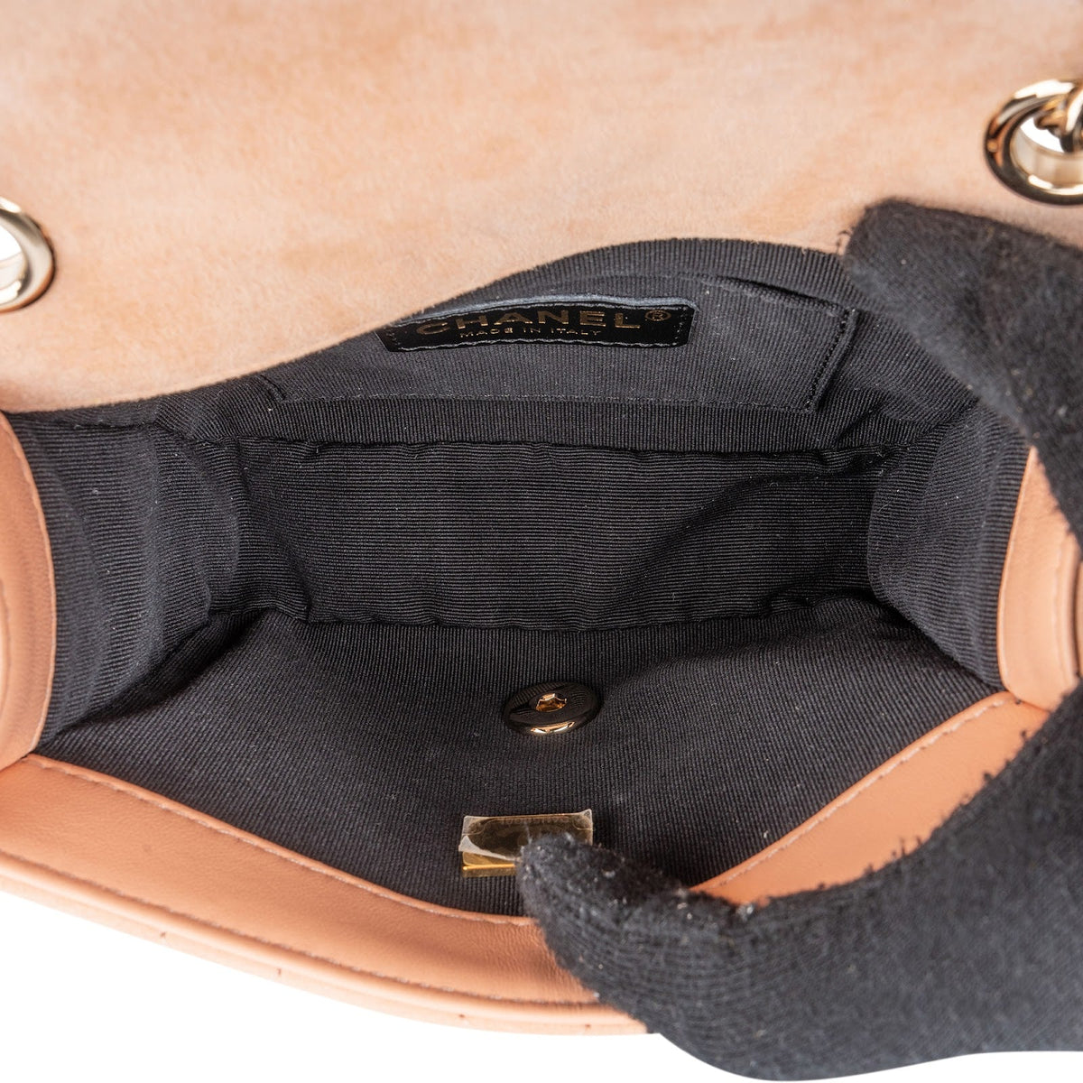 Chanel Mini Rectangular Single Flap aus Wildleder mit Ziernähten – Ansicht 12