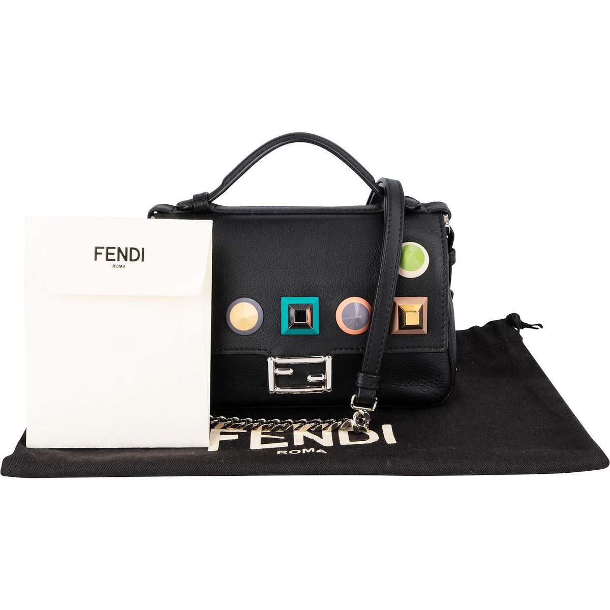 Fendi Baguette Double Flap Plexi Studs Umhängetasche, Bild 2 von 11