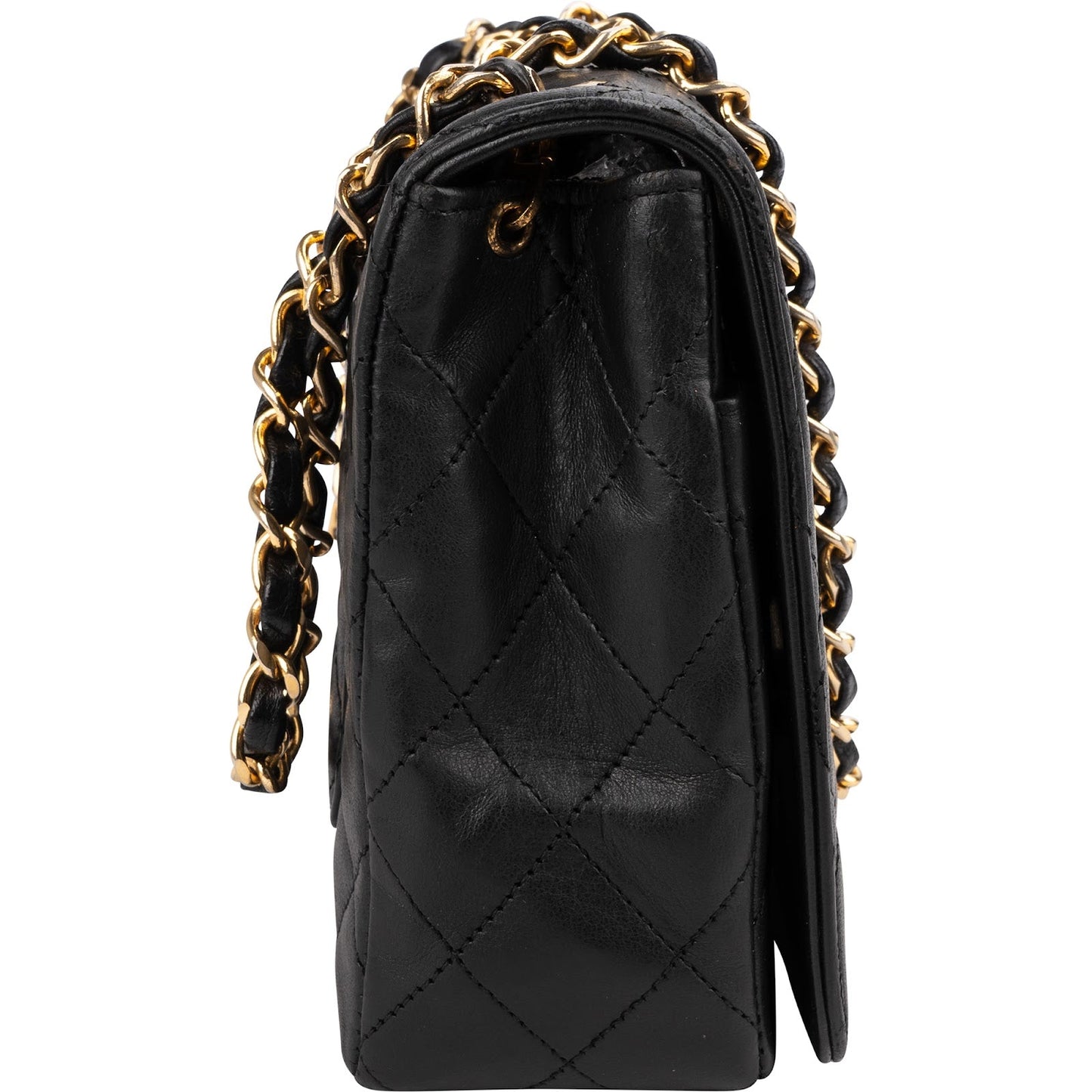 Chanel Quilted Lambskin 24K Gold Single Flap Shoulder Bag