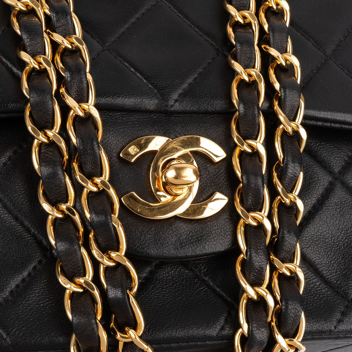 Chanel Quilted Lambskin 24K Gold Medium Double Flap Shoulder Bag
