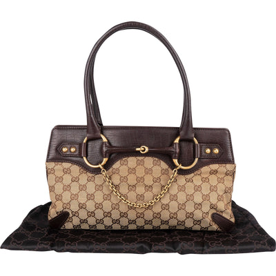Gucci Monogram GG Horsebit Handbag