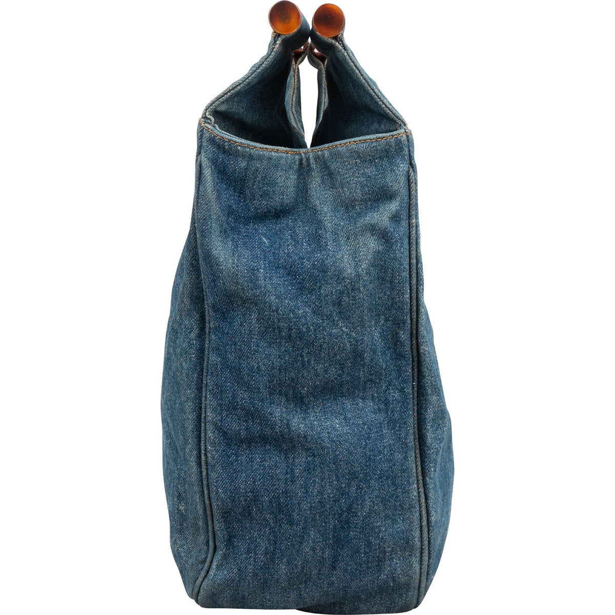 Chanel CC Tortoise Handle Tote aus Denim – Ansicht 4