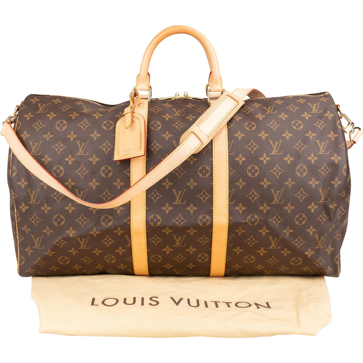 Louis Vuitton Monogram Canvas Keepall 55 Bandoulière Travel Bag