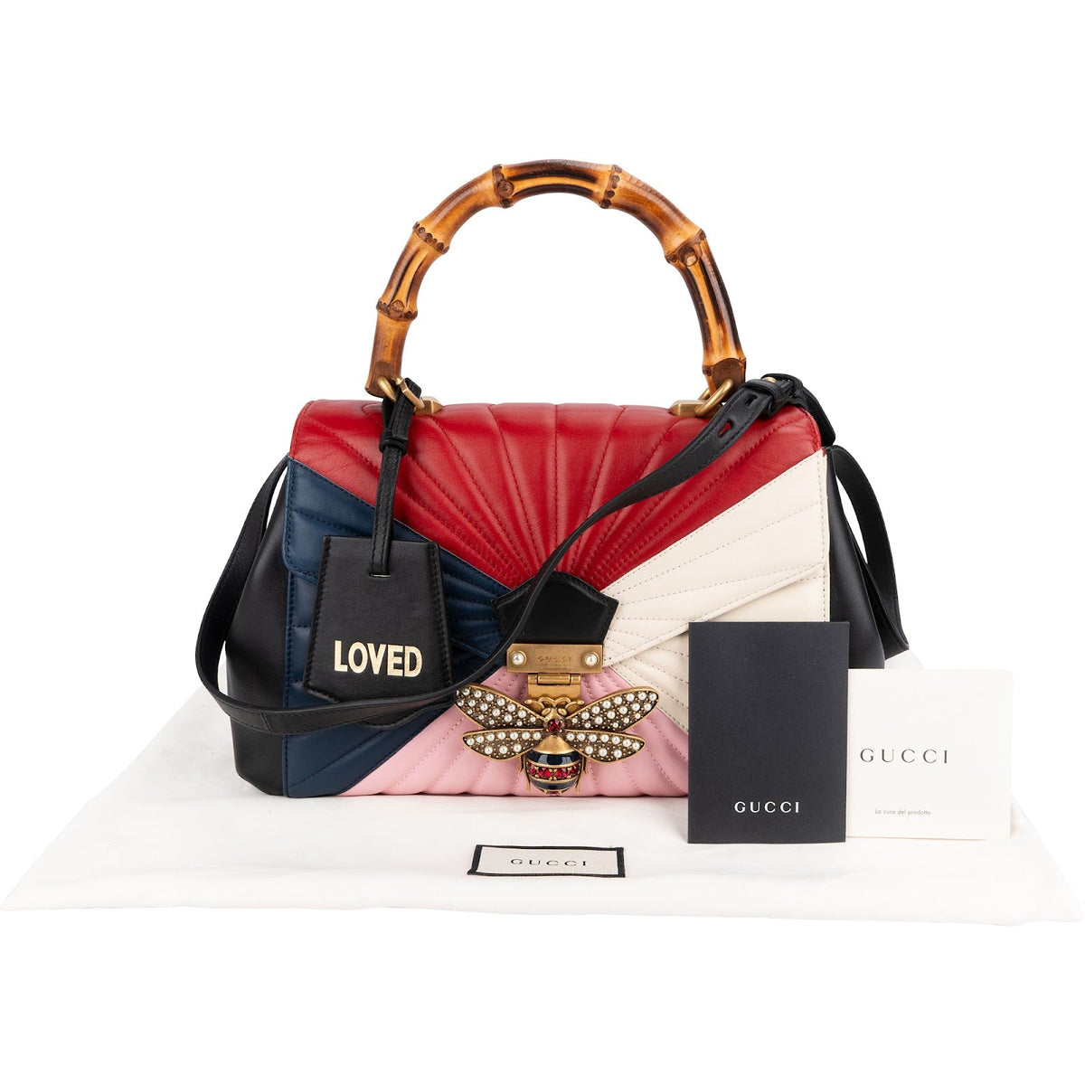 Gucci Queen Margaret Top Handle aus mehrfarbigem gestepptem Leder – Ansicht 2
