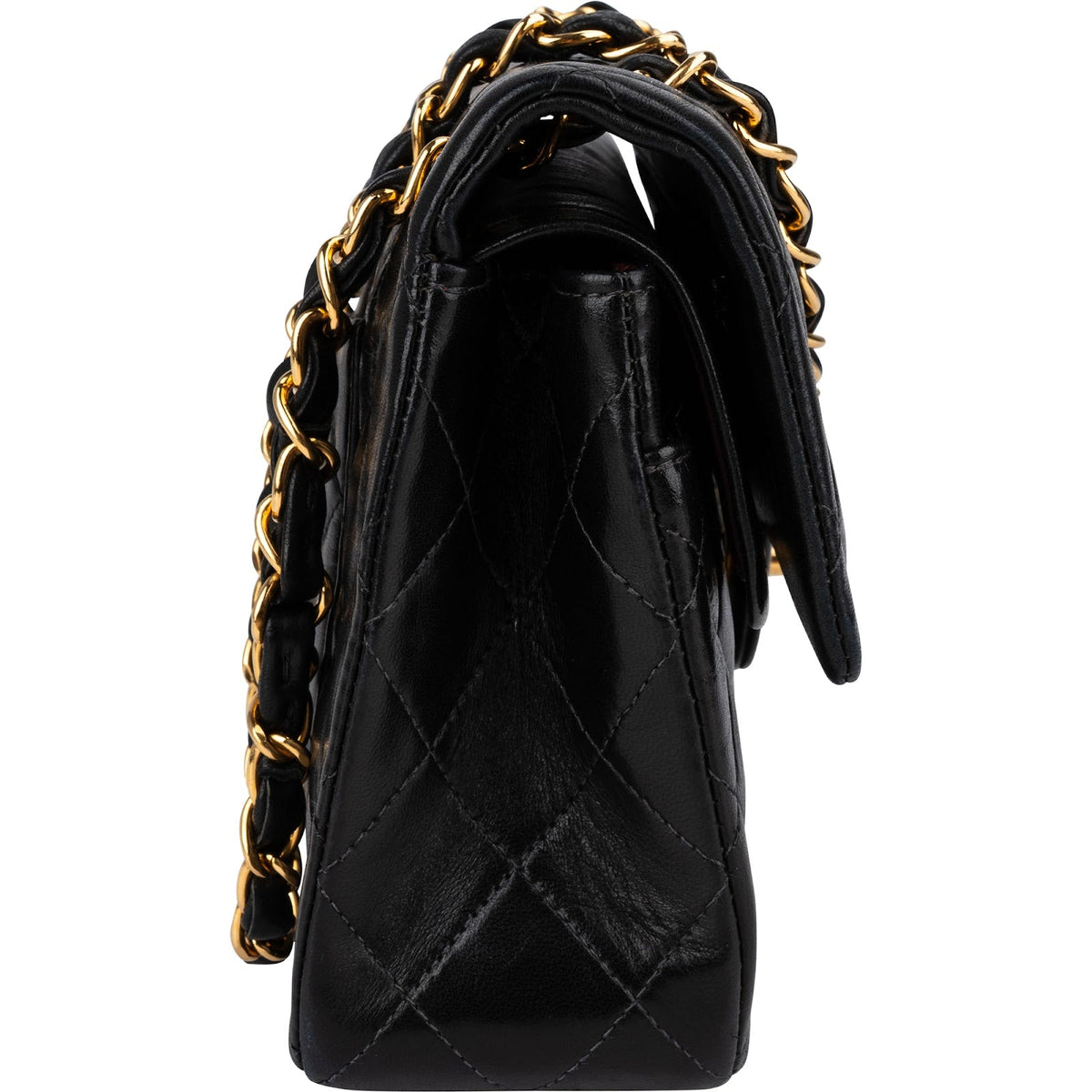 Chanel Quilted Lambskin 24K Gold Small Double Flap Shoulder Bag