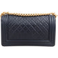 Chanel Quilted Caviar Leather Medium Boy Single Flap Crossbody Bag