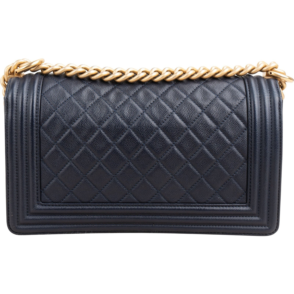 Chanel Quilted Caviar Leather Medium Boy Single Flap Crossbody Bag