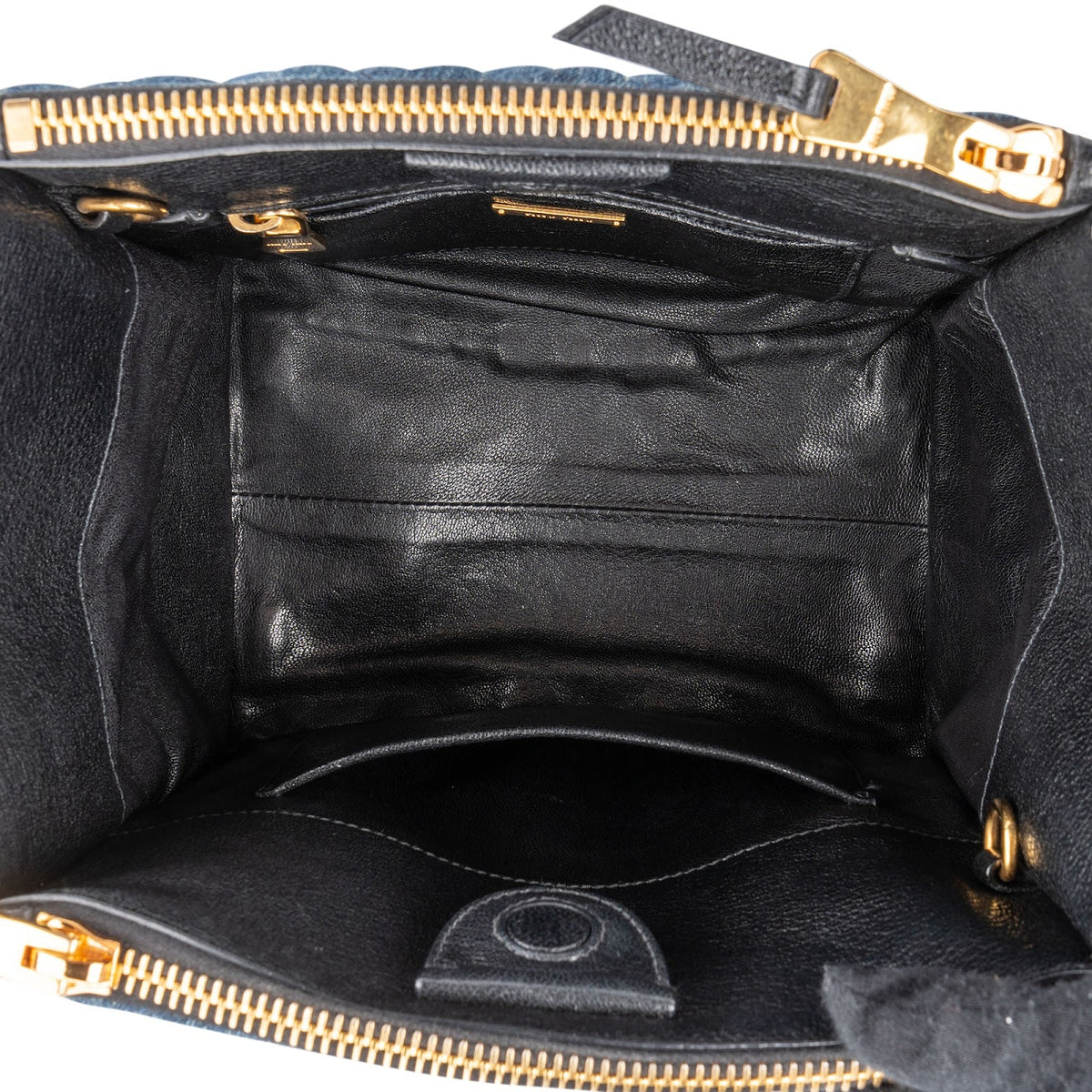Miu Miu Biker Tote aus gestepptem Denim – Ansicht 8