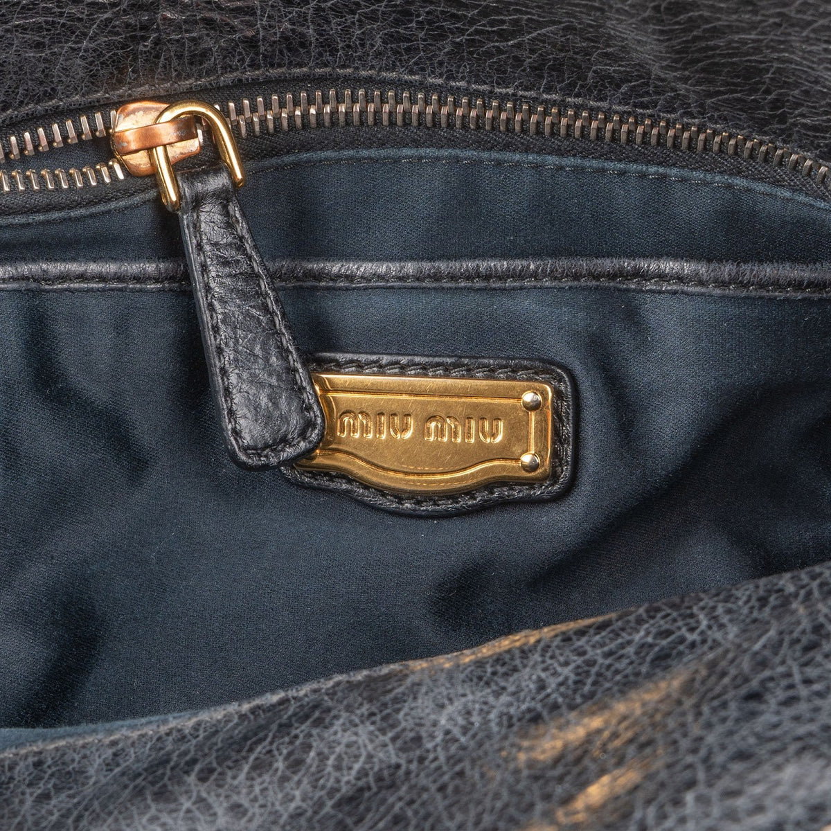 Miu Miu Vitello Lux Leather Satchel Handbag