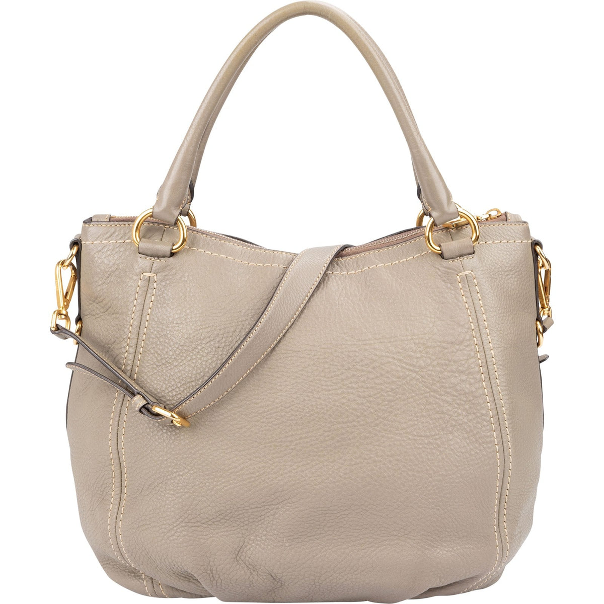 Prada Hobo aus taupefarbenem Vitello-Daino-Leder – Ansicht 5