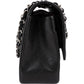 Chanel Quilted Caviar Leather Palladium Double Flap Jumbo Crossbody Bag