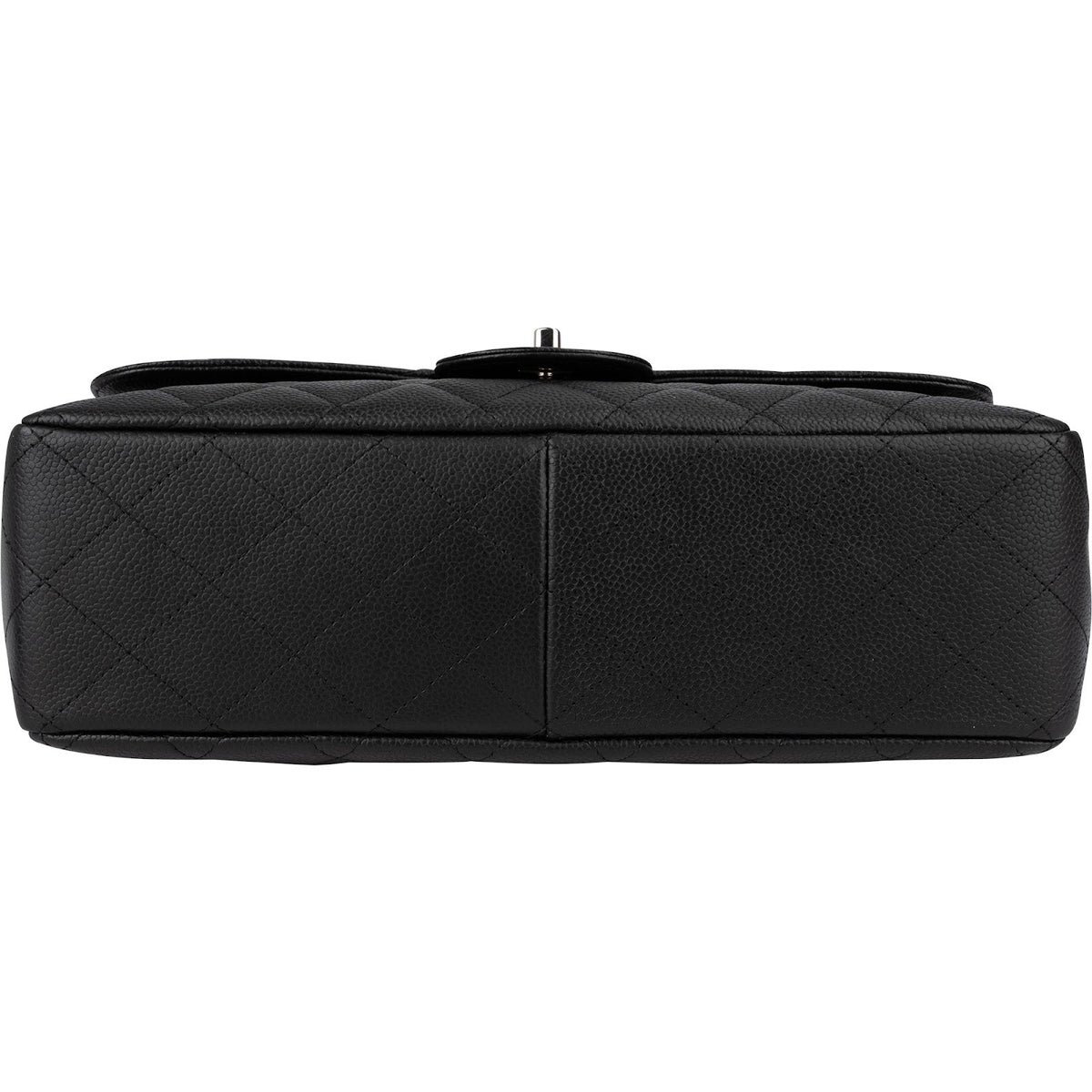 Chanel Quilted Caviar Leather Palladium Jumbo Single Flap Crossbody Bag