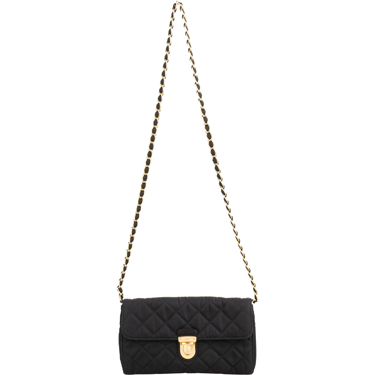 Prada Quilted Tessuto Nylon Chain Single Flap Crossbody Bag