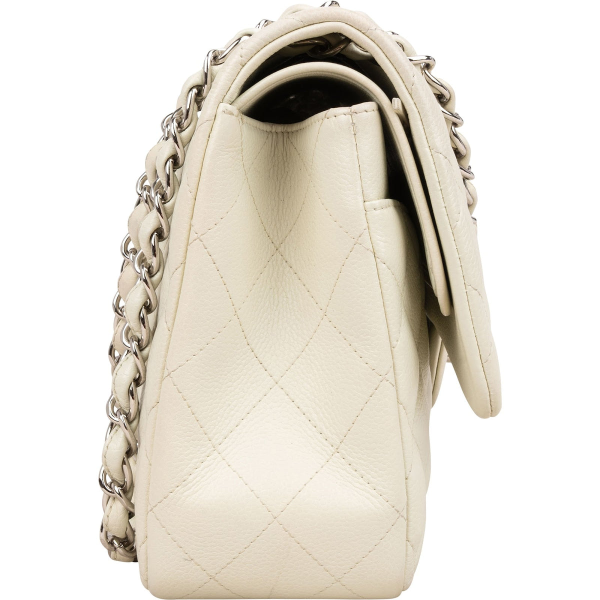 Chanel Jumbo Double Flap aus gestepptem Caviar-Leder – Ansicht 3