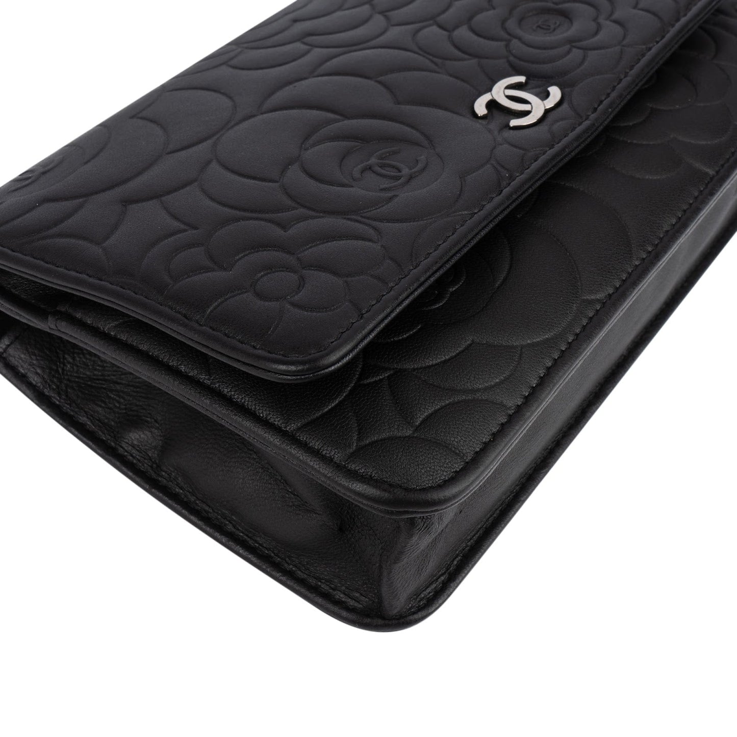 Chanel Camellia Lambskin Wallet On Chain Crossbody Bag