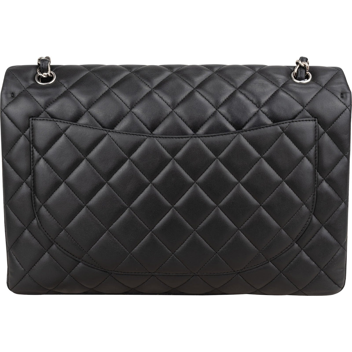 Chanel Quilted Lambskin Palladium Maxi Single Flap Crossbody Bag