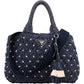 Prada Woven Raffia Polka-Dot Tote Shoulder Handbag
