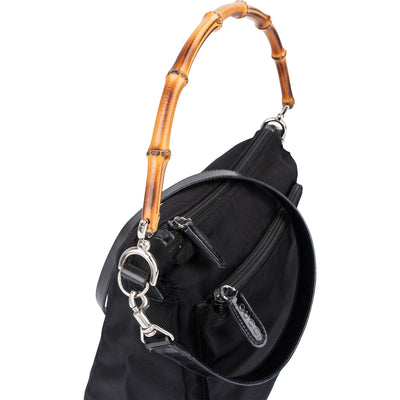 Gucci Nylon Bamboo Handle Shoulder Bag