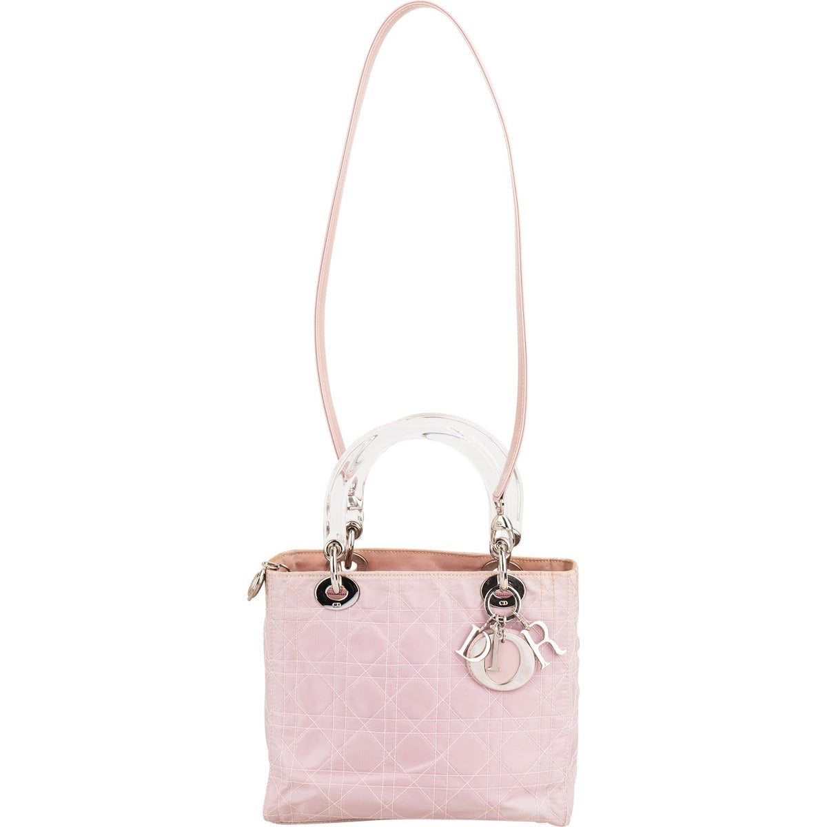 Christian Dior Nylon Cannage Transparent  Lady Dior Handbag