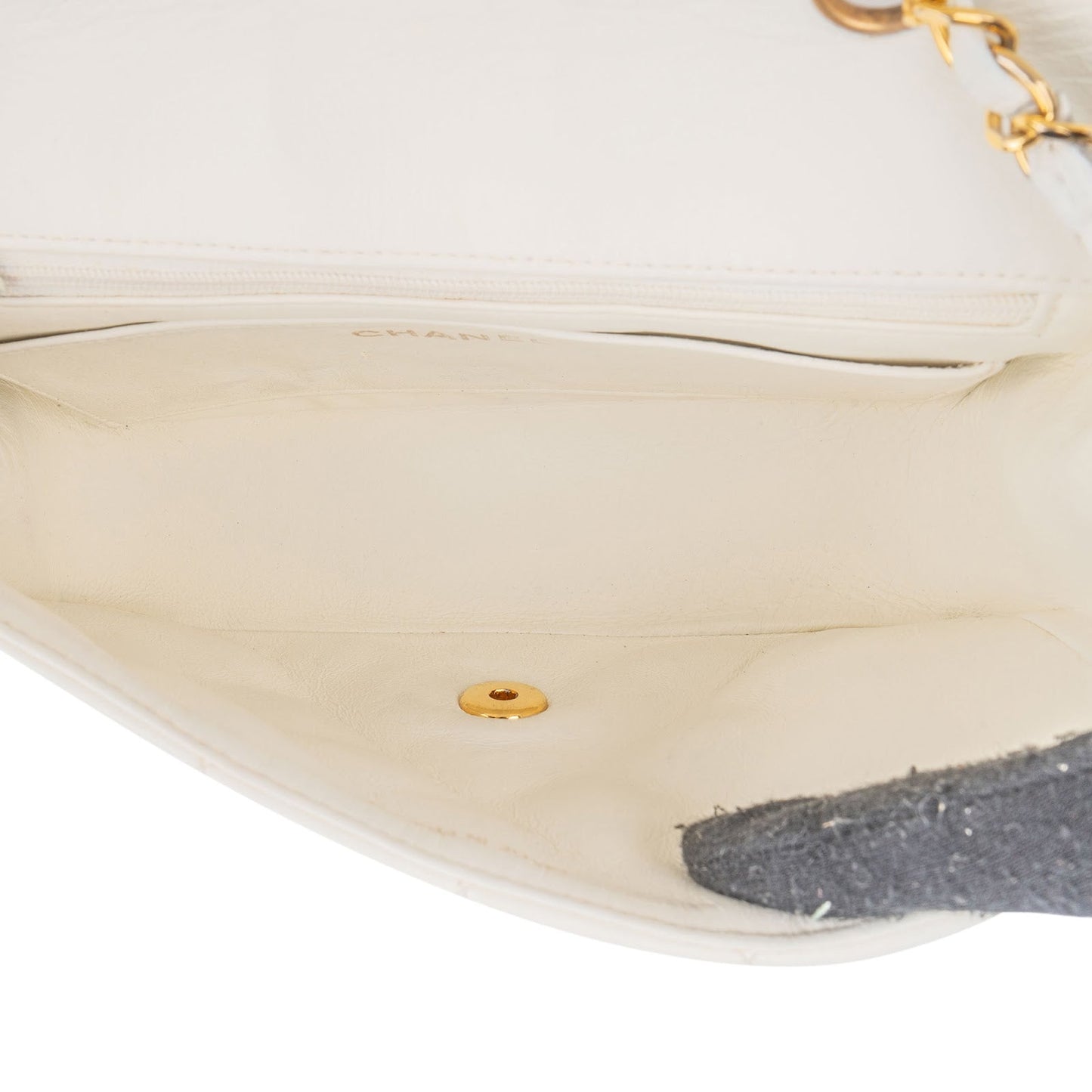 Chanel Quilted Lambskin 24K Gold Single Flap Diana Crossbody Bag