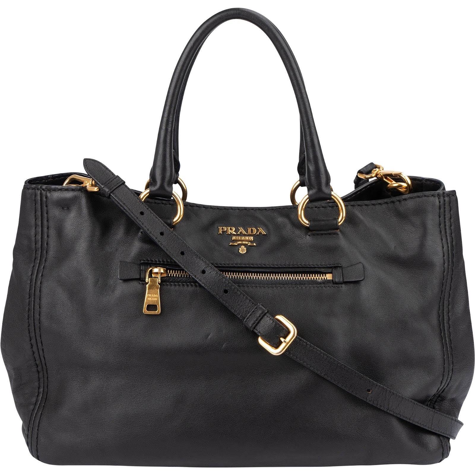 Prada Black Nappa Leather Tote Handbag
