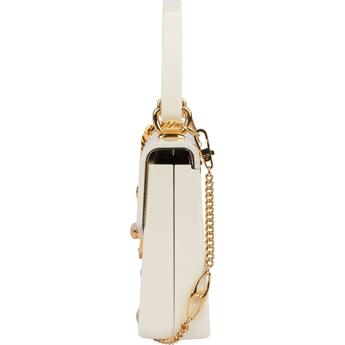 Gucci White Plexiglass Sylvie 1969 Mini Top Handle Handbag