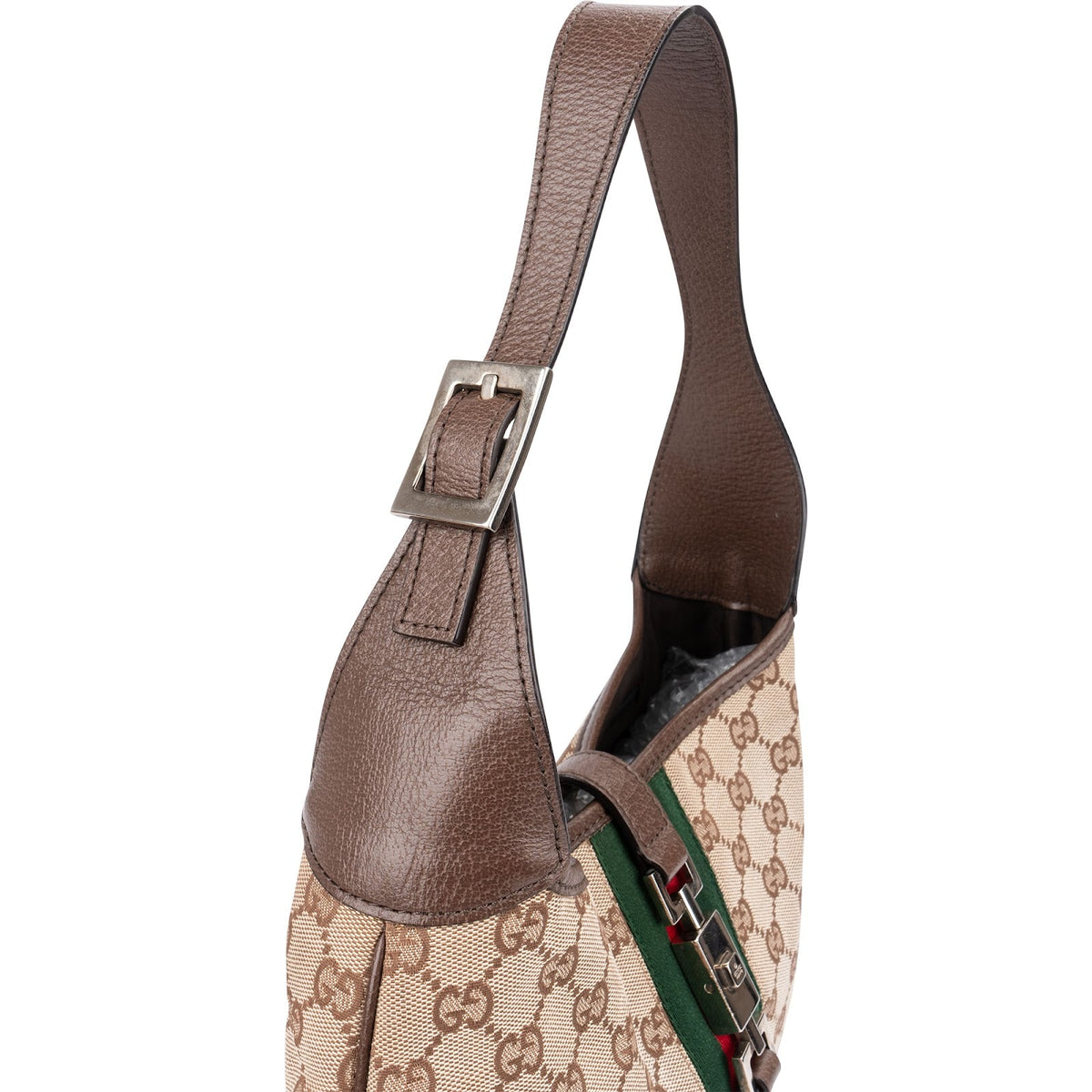 Gucci Monogram GG Canvas Jackie O Web Shoulder Bag New Model