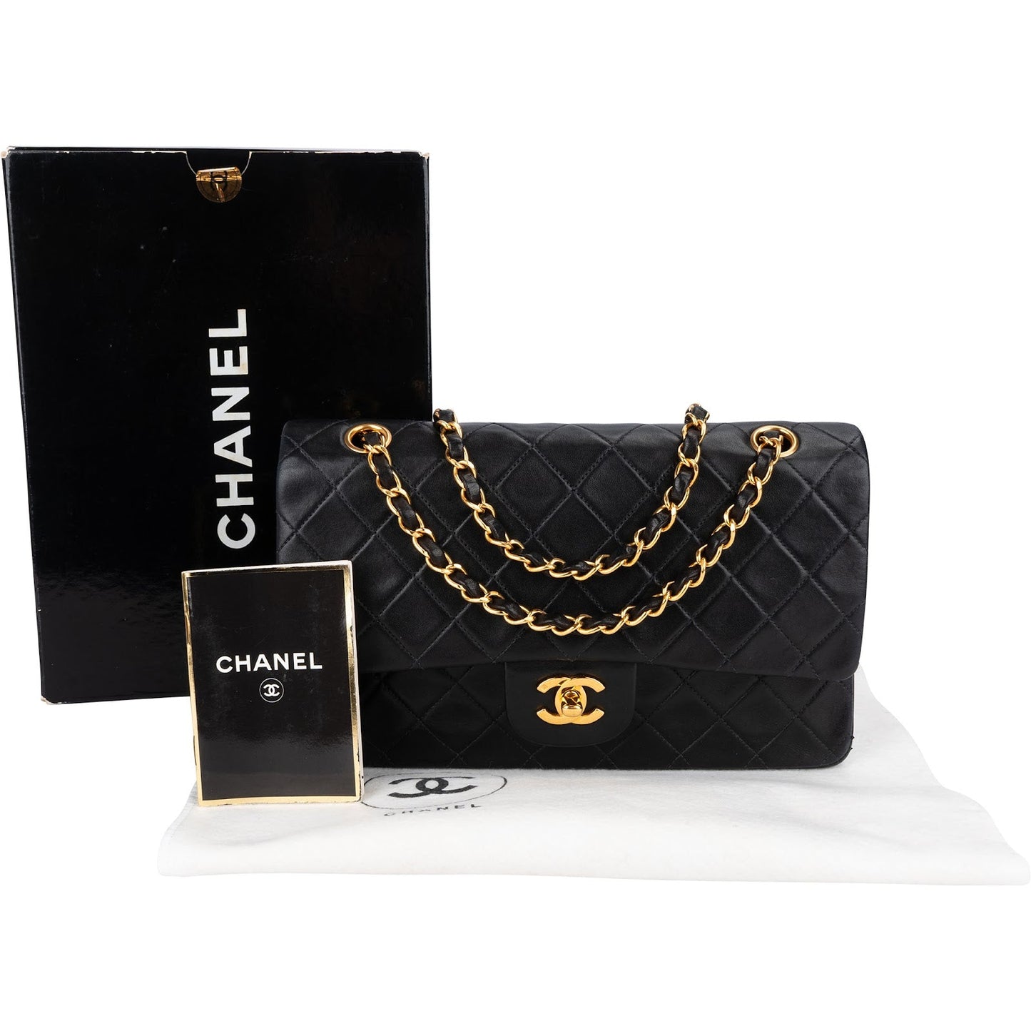 Chanel Quilted Lambskin 24K Gold Medium Double Flap Shoulder Bag
