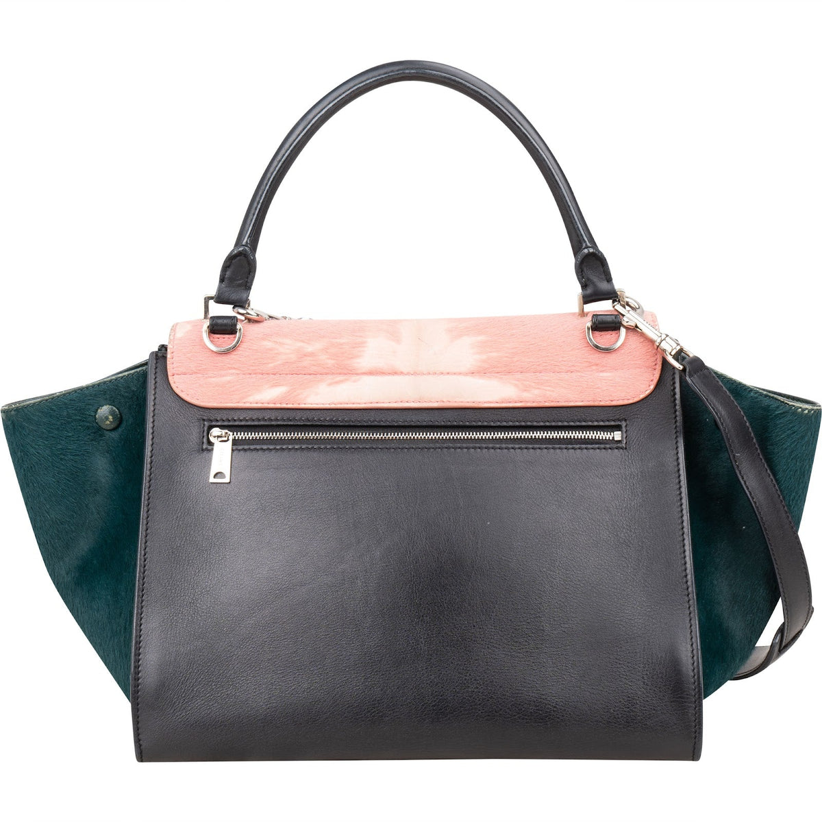Celine Trapeze aus dreifarbigem Leder und Ponyfell – Ansicht 5