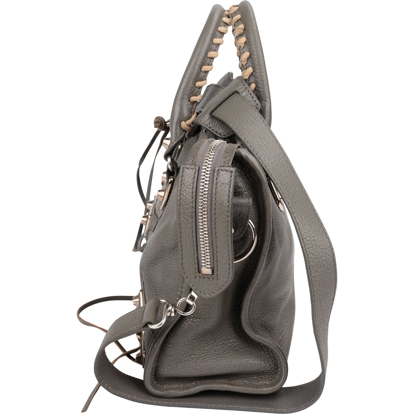 Balenciaga Classic Grey Leather City Handbag
