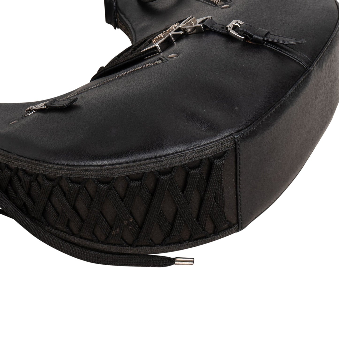 Christian Dior Leather By Galliano AW02 "Admit It" Corset Lace Hobo Shoulder Bag