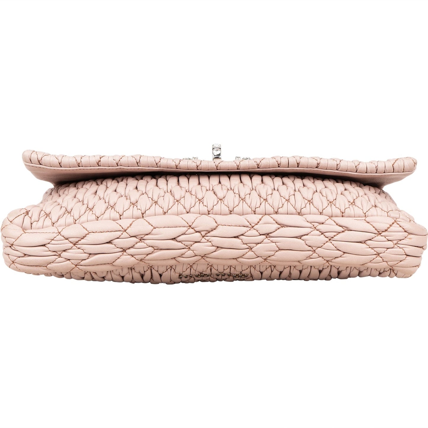 Miu Miu Matelassé Nappa Leather Crystal Flap Shoulder Bag
