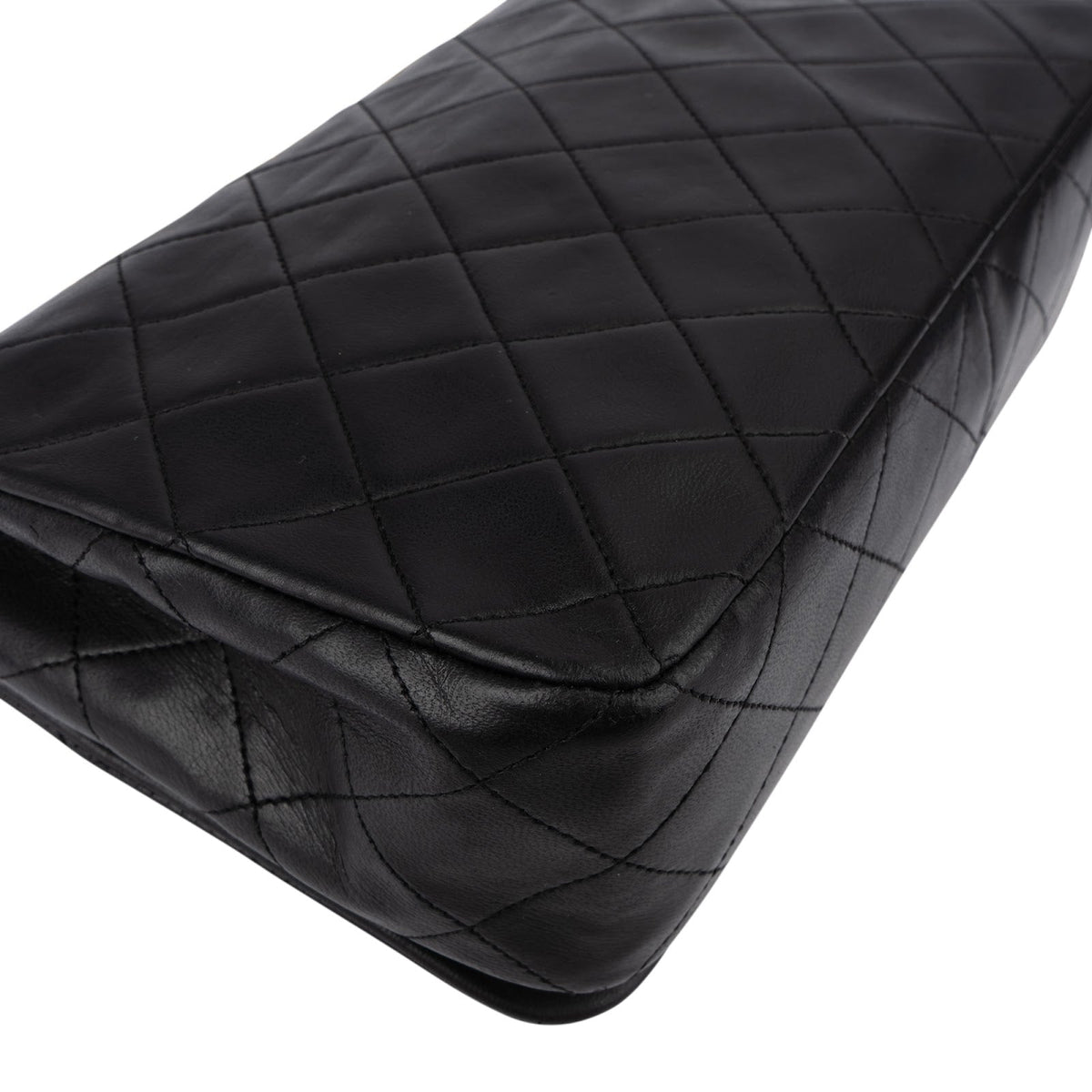 Chanel Quilted Lambskin 24K Gold Single Flap Crossbody Bag