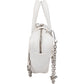 Balenciaga Triangle Duffle S aus weißem Leder – Ansicht 5