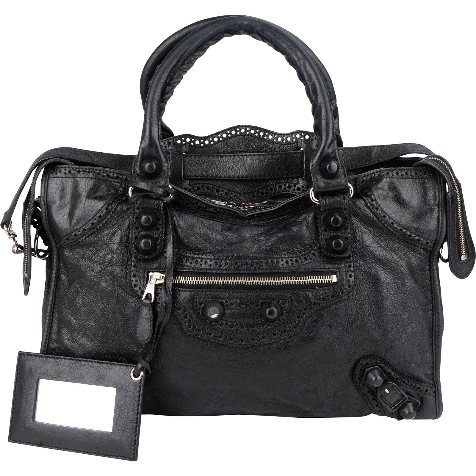 Balenciaga Black Leather City Handbag