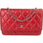 Chanel Quilted Caviar Leather Wallet on Chain Crossbody Bag