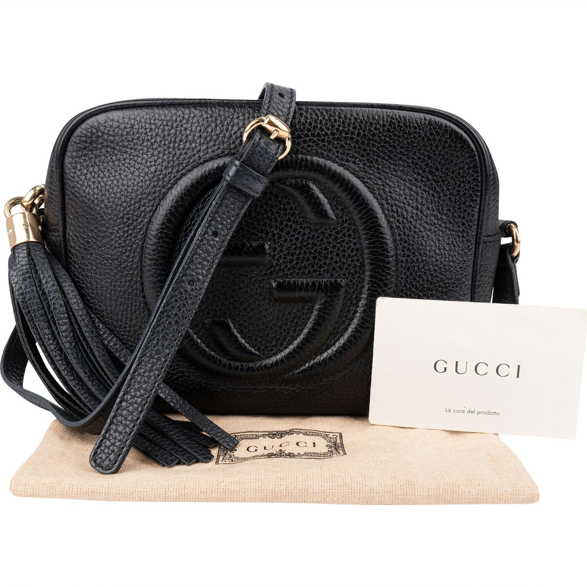 Gucci Black Leather Soho Disco Crossbody Bag