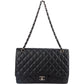 Chanel Quilted Caviar Leather Palladium Maxi Single Flap Crossbody Bag